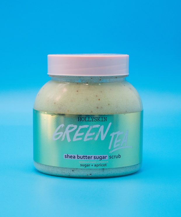 Цукровий скраб з олією ши та перлітом HOLLYSKIN Green Tea