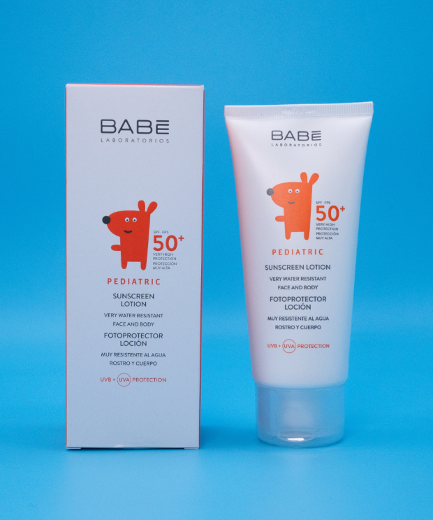 Дитячий сонцезахисний лосьйон для обличчя та тіла SPF50+ Babe Laboratorios Pediatric 100 мл